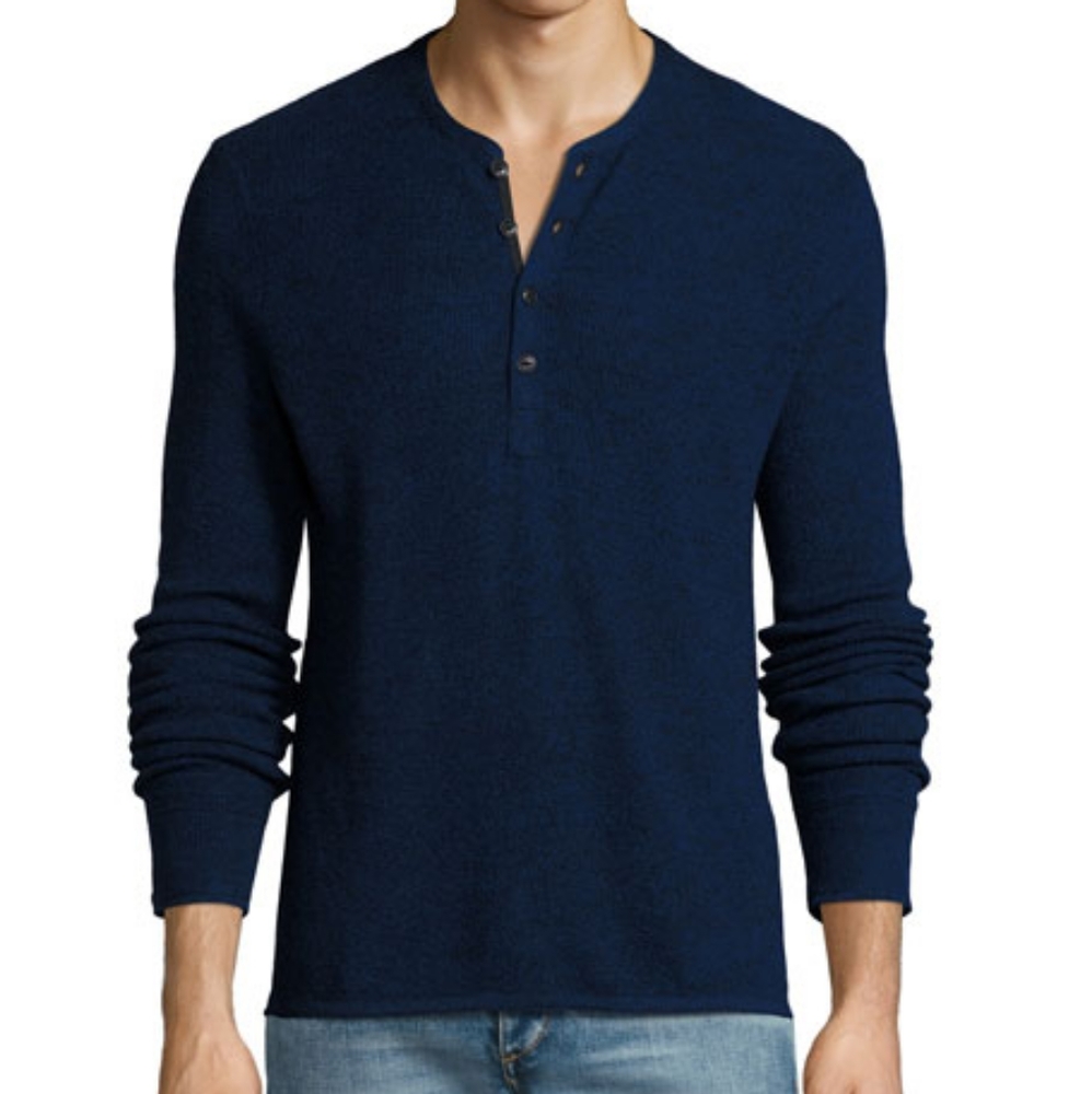Rag & Bone Giles 100% Merino Wool Henley Sweater M